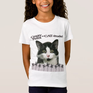 Galna Felix Katt-itudeflicka T-tröja T-shirt