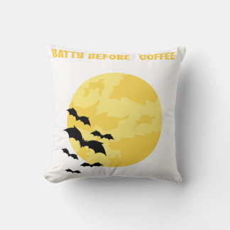 Galna före kaffe Halloween fullmåne fladdermöss Kudde