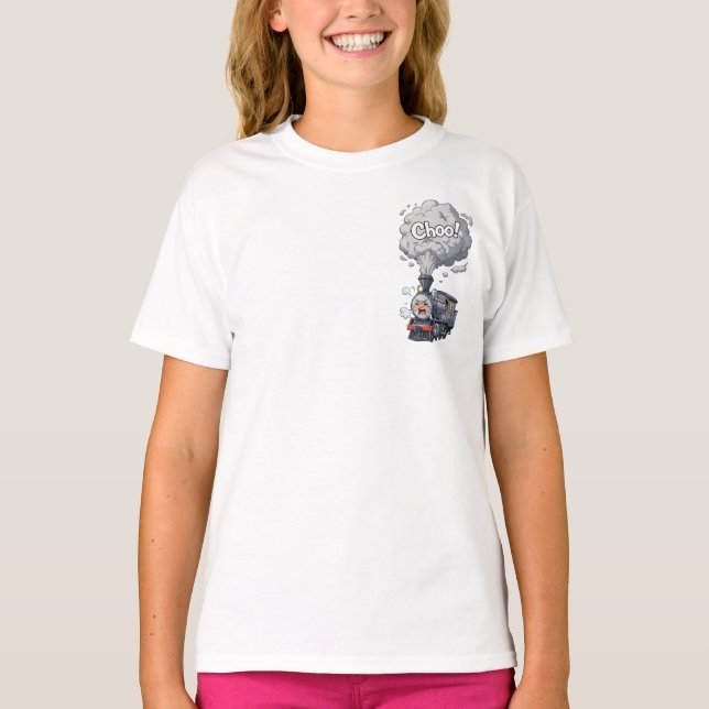 Galna Griniga Ånglok Choo Choo Barn T Shirt (Framsida)