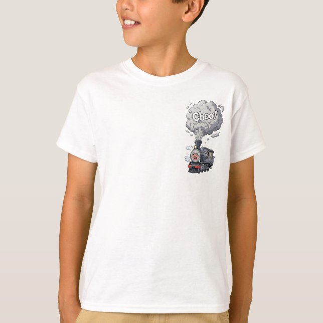 Galna Griniga Ånglok Choo Choo Barn T Shirt (Framsida)