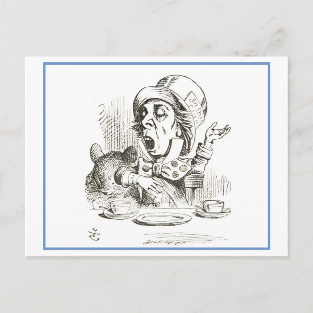 Galna Hatt-illustration från Alice i Underlandet Vykort (Framsida)