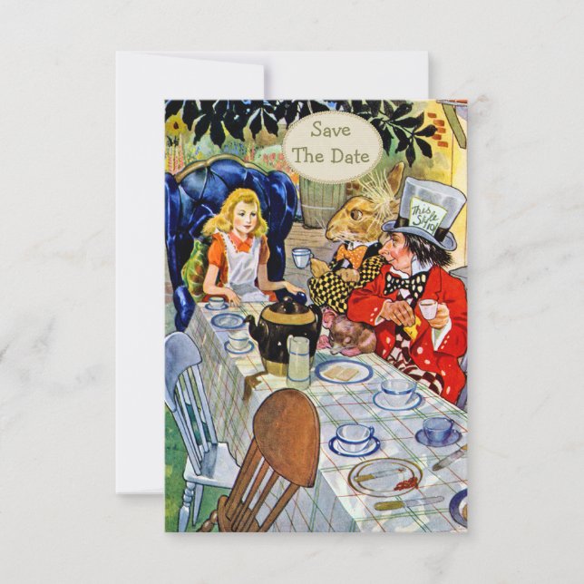 Galna Hattens Tekalasbröllop Spara Datumet (Framsida)