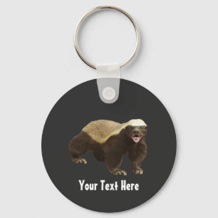Galna Honey badger Nyckelring