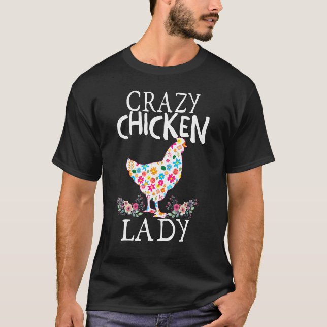 Galna hönslady Funny Chicken Lovers Tee för kvinno (Framsida)