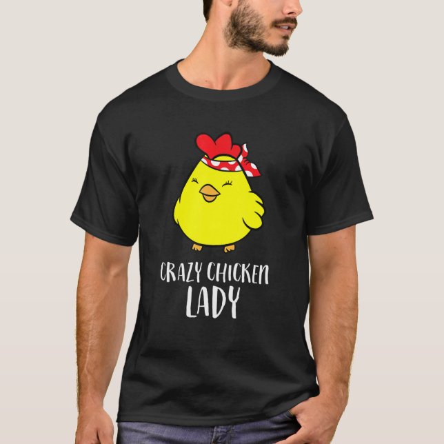 Galna hönslady Galna höns T Shirt (Framsida)