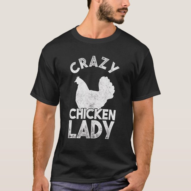 Galna hönslady höns t shirt (Framsida)