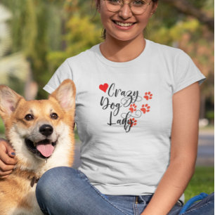 Galna Hunddam Hjärtpawtryck T Shirt