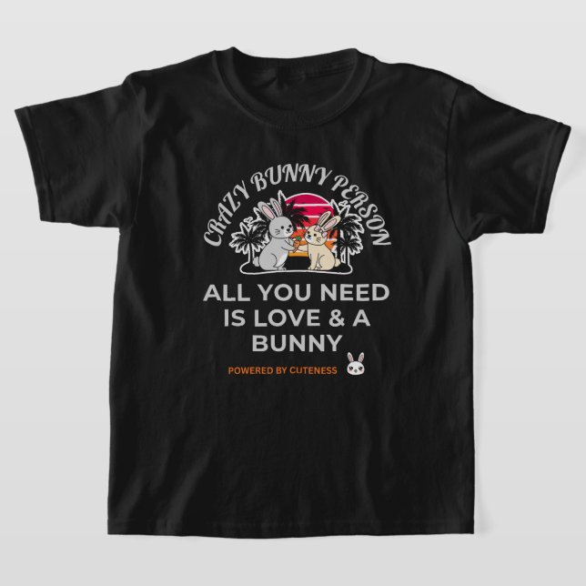 Galna kaninperson  t shirt (Laydown)
