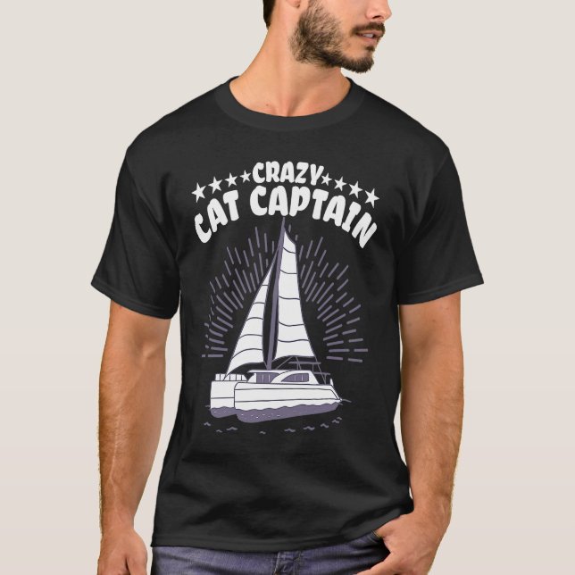 Galna Katamaran Kapten Seglare Sjöman  2 T Shirt (Framsida)