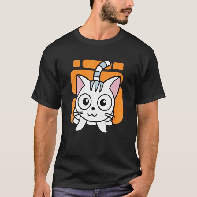 Galna Katt Barn Katt T Shirt (Framsida)