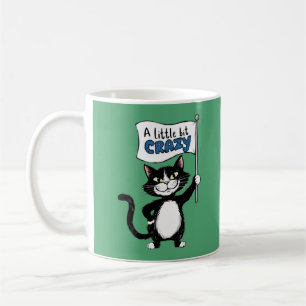 Galna katt, svarta och vita kattälskare kaffemugg