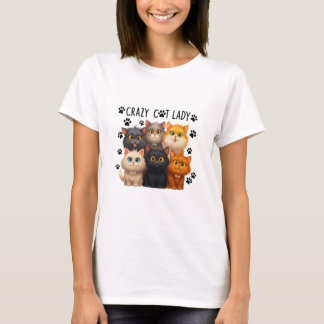 Galna kattdama, rolig kattälskare present, söt kat t shirt