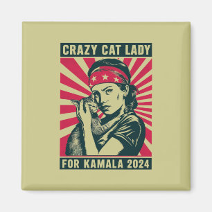 Galna kattdamen för Kamala 2024 Magnet