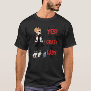 Galna kattdamen Kvinnor Roliga siameser Kattälskar T Shirt