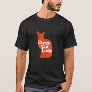 Galna kattdamen långärmad söt orange katt Desi T Shirt