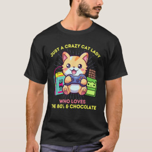 Galna kattdamen som älskar spelande katter choklad t shirt
