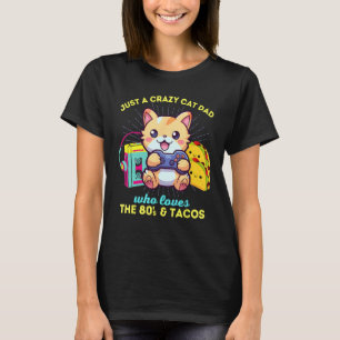 Galna kattdamen som älskar spelande katter tacos & t shirt
