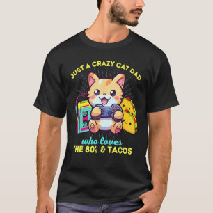 Galna kattdamen som älskar spelande katter tacos & t shirt