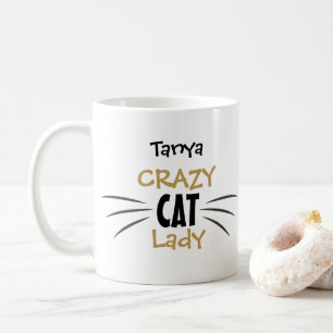Galna kattdamens morrhår Rolig presentmugg Kaffemugg