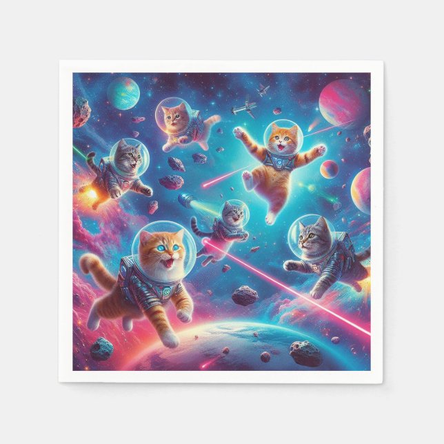 Galna katter i rymden! pappersservett (Framsidan)