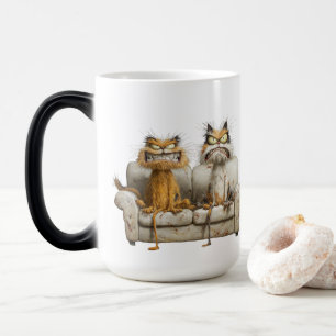 Galna katter & kaffe – Grumpy Feline Morning Mug Magisk Mugg
