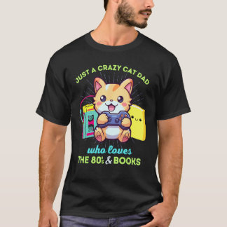 Galna kattpappa som älskar spelböcker & 80-talet t shirt