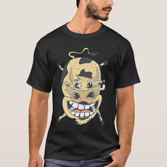 Galna Ko Lantbruksgård  Flygande Ko T Shirt (Framsida)