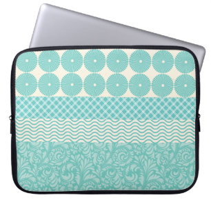 Galna krickablåttmönster cirklar den blom- plädet laptop sleeve