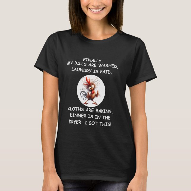 Galna Kyckling Roliga Sarkastiska Panikdagar T Shirt (Framsida)