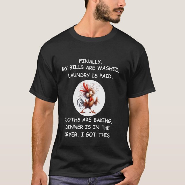 Galna Kyckling Roliga Sarkastiska Panikdagar T Shirt (Framsida)