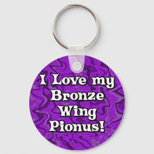 Galna lilor brons vingen Pionus Keychain Nyckelring
