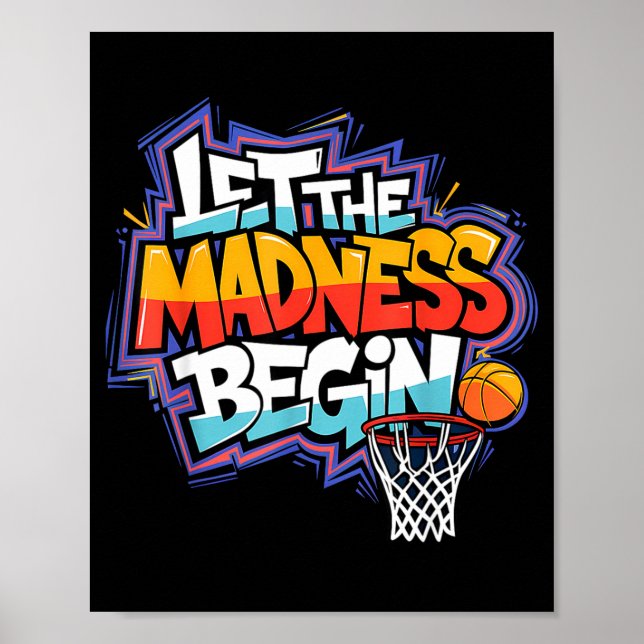 Galna mars börja basket graffiti trupp poster (Framsidan)