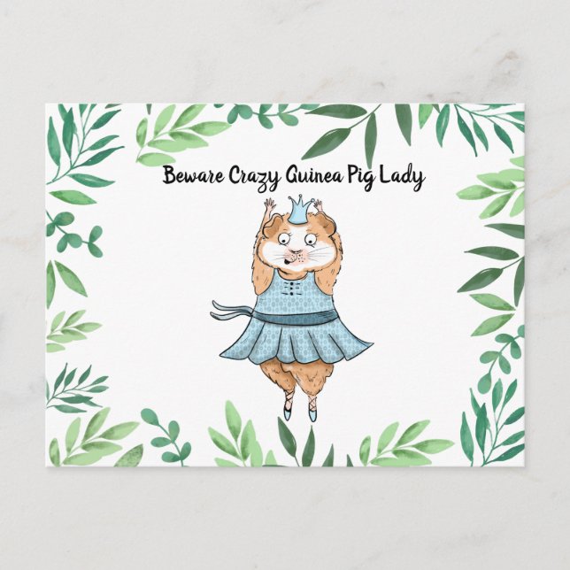 Galna marsvinstanten  marsvin vykort (Framsida)