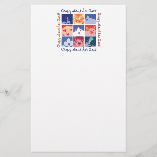 Galna om hennes katter! brevpapper (Framsida)