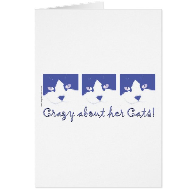 Galna om hennes katter! hälsningskort (Framsidan)