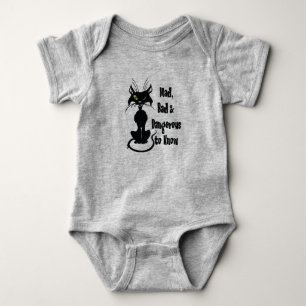 Galna, onda och farliga att känna till, svart katt t shirt