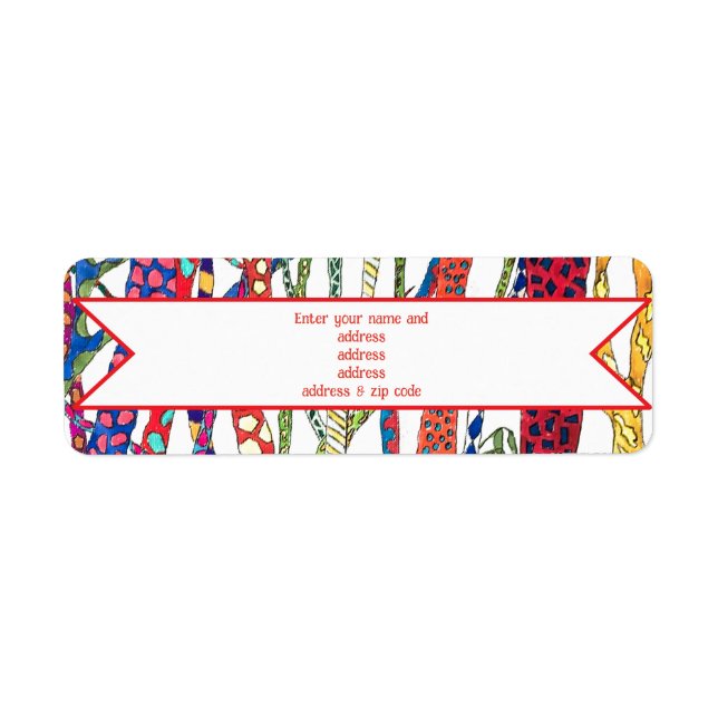 galna skogsfärgade grattis på födelsedagen returadress etikett (Framsidan)