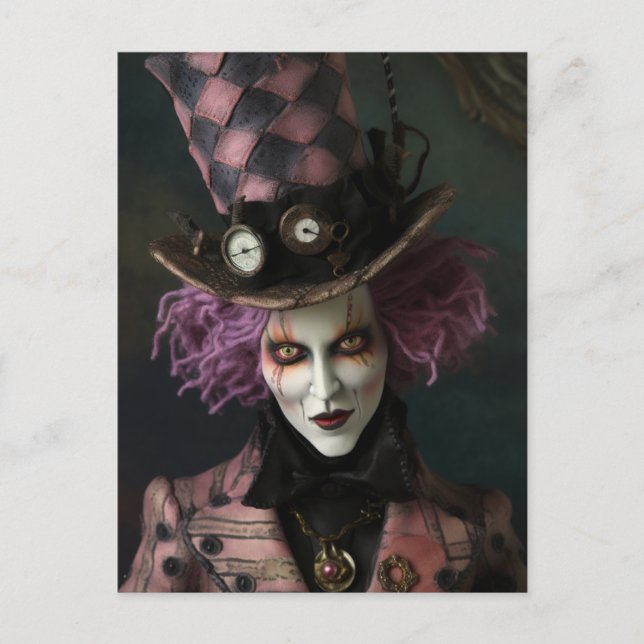 Galna Steampunk Fantasy Man Vykort (Framsida)