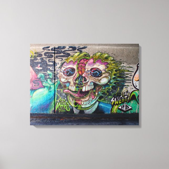 Galna typer av fasa Skull Graffiti Canvastryck (Framsida)