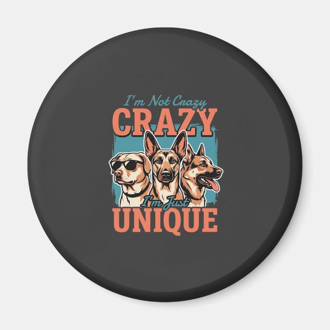 Galna Unika Hundälskare Magnet (Framsidan)