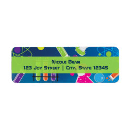 Galna Vetenskap Födelsedagsfest Inbjudan Etiketter Returadress Etikett