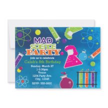 Galna Vetenskapsman Födelsedagsfest Inbjudningar