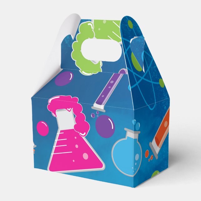 Galna vetenskapsman födelsedagsfest presentförpack presentaskar (Framsidan Sidan)
