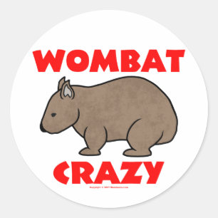 Galna Wombat Runt Klistermärke