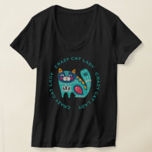 Galning kattdam, stilisert färgrik kattillustratio