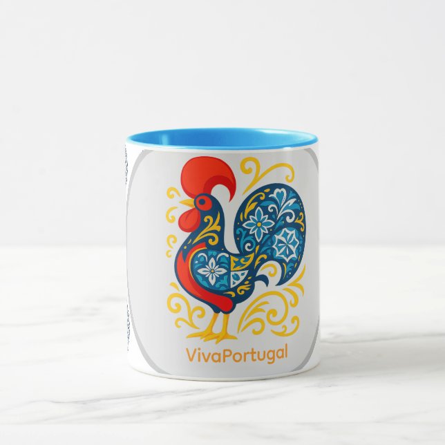 Galo de Barcelos Mug – Portuguese Rooster Azulejo  Mugg (Center)