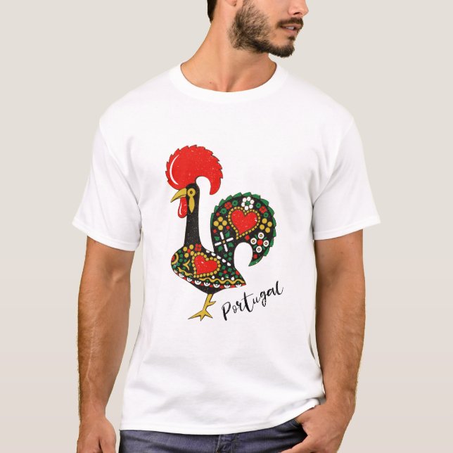 Galo de Barcelos Portugis tupp T Shirt (Framsida)