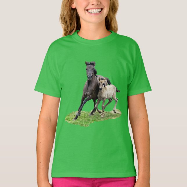 Galopp för föl för Mare för vildDulmen häst gullig Tee Shirt (Framsida)
