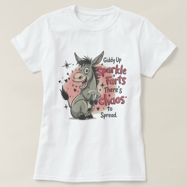 Galoppera Gnista Fjas Det är Kaos att Sprida Rolig T Shirt (Design framsida)