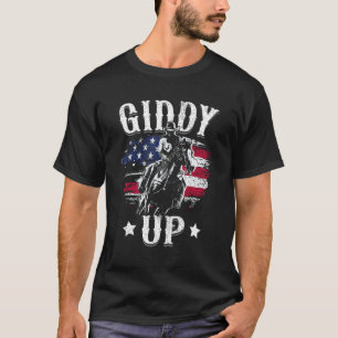 Galopperande Cowboy Western Rodeo Ridning Amerikan T Shirt